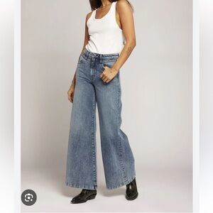 current elliott the dusty limestone wide leg jean